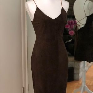 Hugo Buscati Brown Suede Tie Back Dress